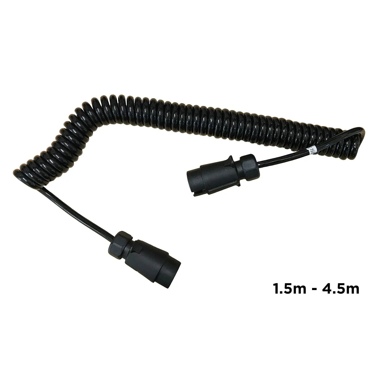 Gwaza Trailer Extension Cable - Plastic M/M 7 Pin Curly - 4m Extended