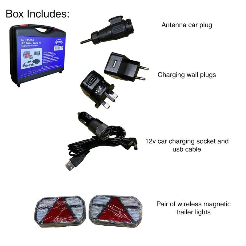 Lamp LED Trailer Kit Magnetic Wireless 13 Pin