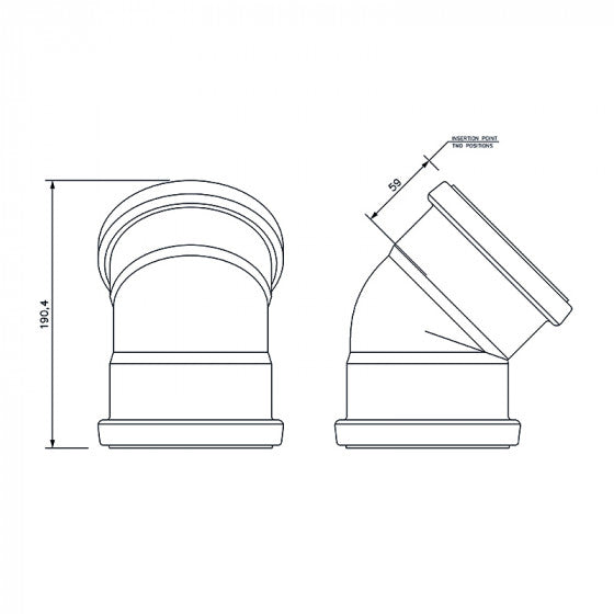 FloPlast 110mm Double Socket Bend 45*