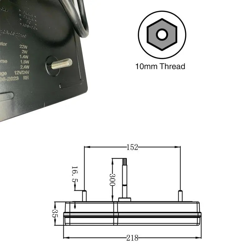 Lamp Tail RH 12/24V L146 x H218mm