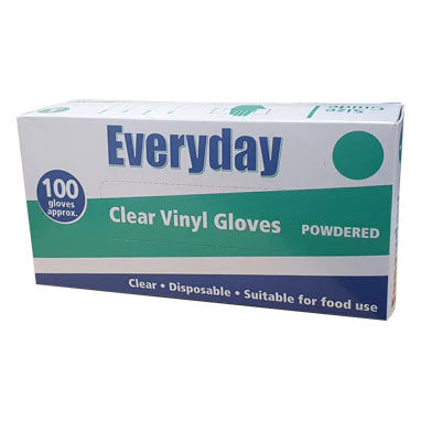 Everyday Clear Vinyl Gloves - Small - Box of 100