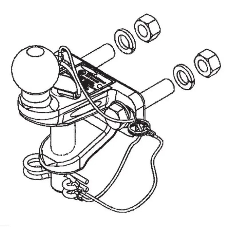 Tow Hitch Dual Extended Ball 3500kg Black