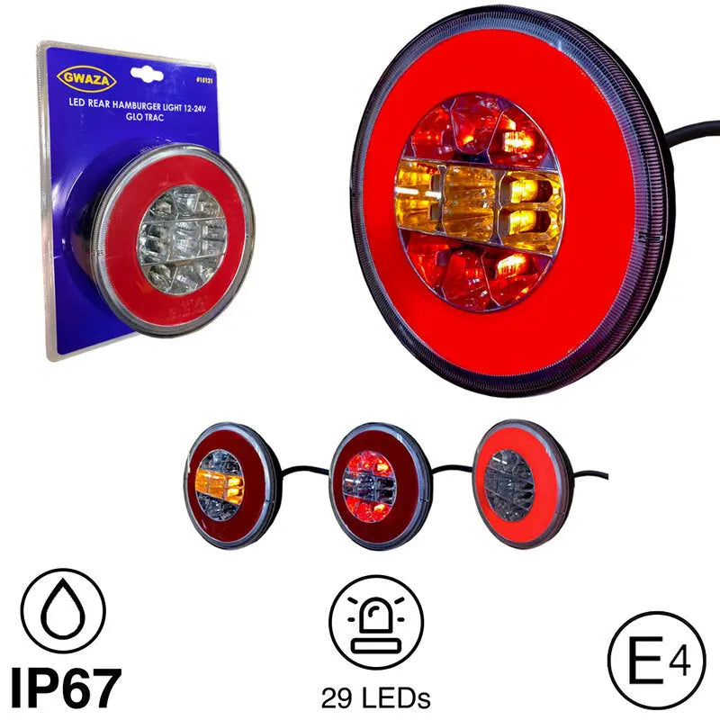 Lamp Rear Trailer LED Hamburger 12-24V GLO TRAC