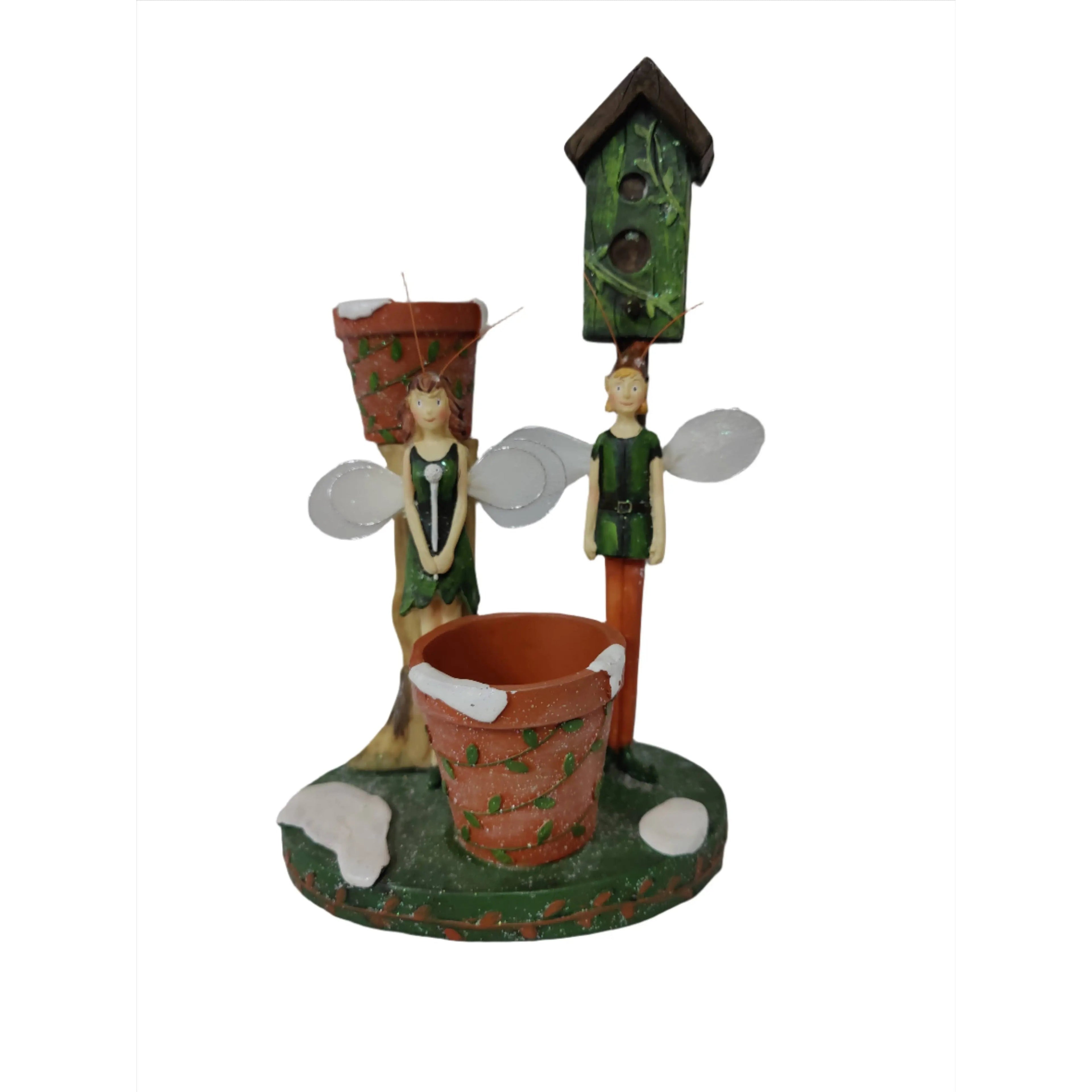 Fairy & Pixie Plant Pot Ornament - With Birdhouse Festive Products