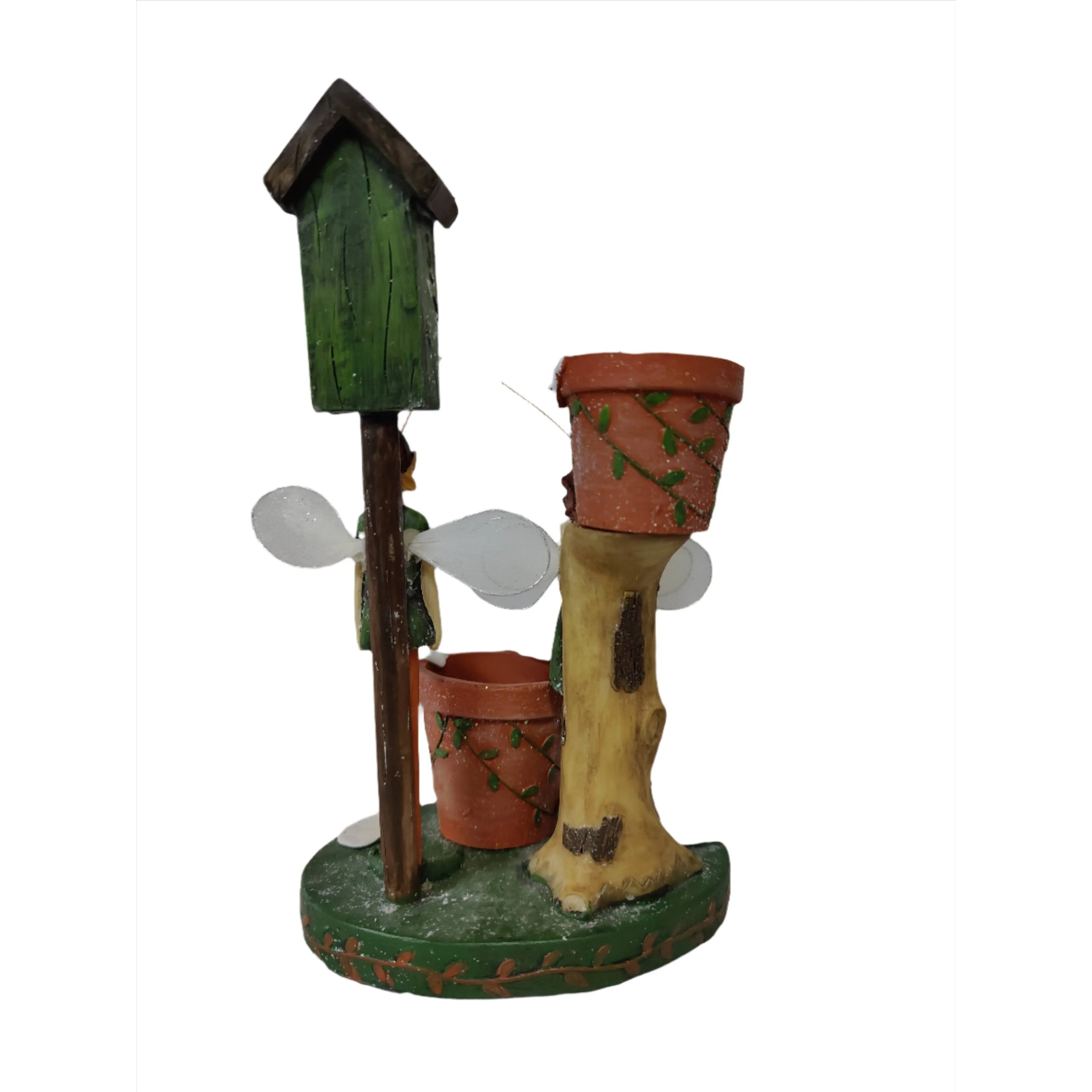 Fairy & Pixie Plant Pot Ornament - With Birdhouse Festive Products