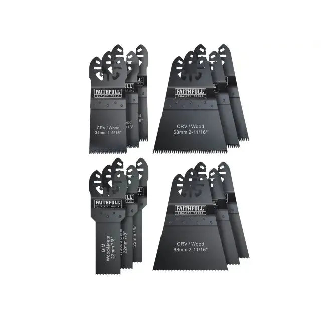 Faithfull Multi-Function Tool Blade Set, 12 Piece Faithfull