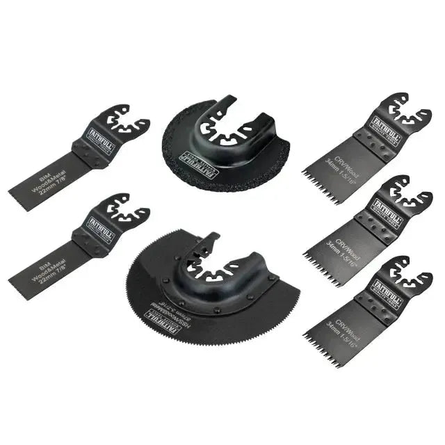Faithfull Multi-Function Tool Blade Set, 7 Piece Faithfull