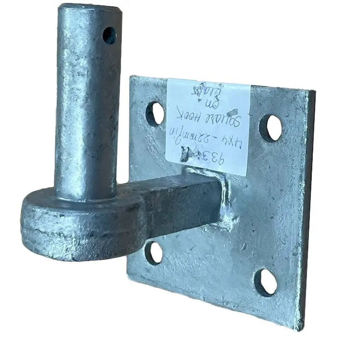 Gate Hook on Plate Galv 4 x 4 inch - 7/8" (23mm) Pin