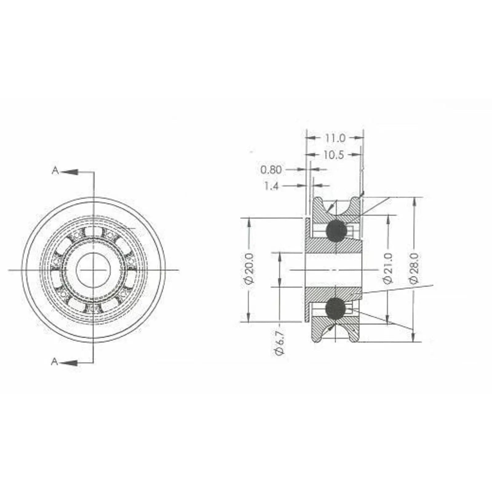 Greenhouse Sliding Door Wheel Kit Pack of 2 GH006 ALM