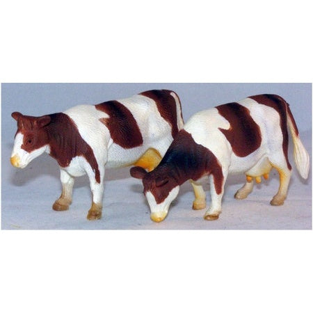 Kids Globe Farming Set of Two - Brown & White Standing Cows Tanat Supplies
