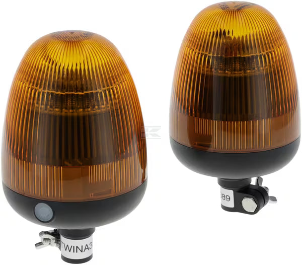 Kramp Set of 2 synchronisable LED flashing beacons TWIN, 12-24V, flexible