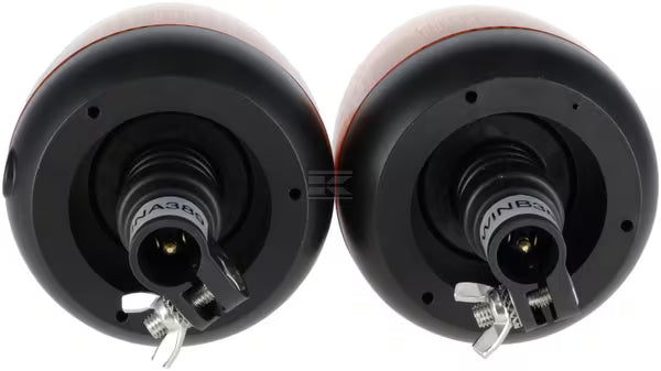 Kramp Set of 2 synchronisable LED flashing beacons TWIN, 12-24V, flexible