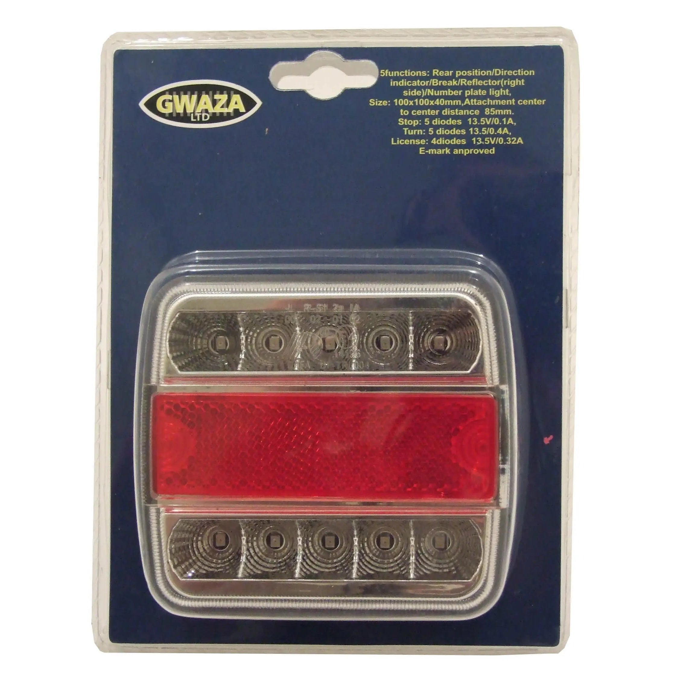 Lamp Rear Trailer LED 12V 5 Function 100x100x40mm