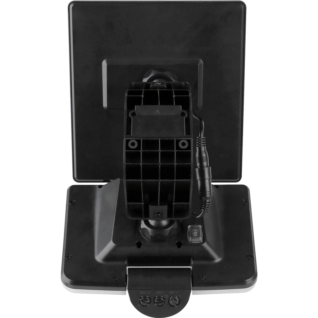 Black electronic device with connectors on a white background