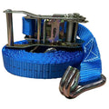 Ratchet Strap Load Binder with "J" Hooks and Separate Strap Polyester Webbing - 4.5m x 25mm - SWL 750Kg - Max 1500kg