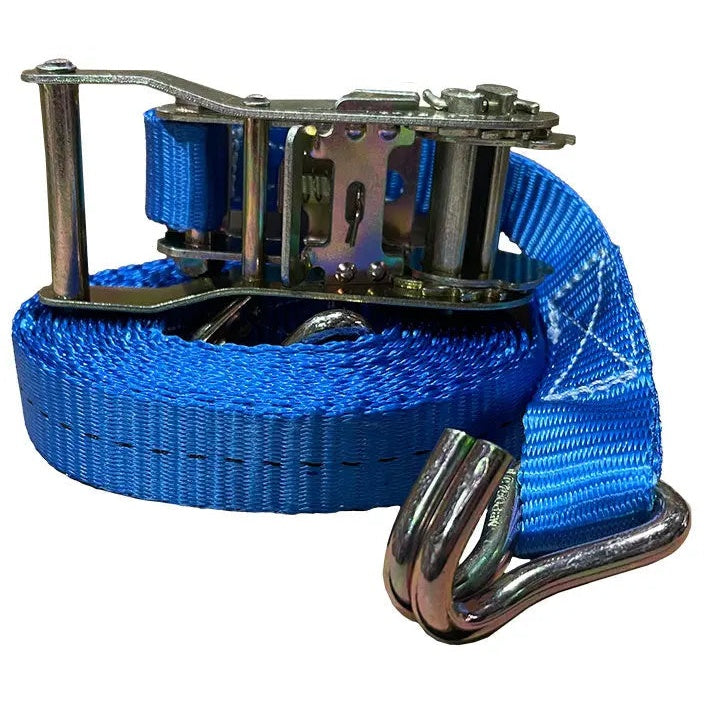 Ratchet Strap Load Binder with "J" Hooks and Separate Strap Polyester Webbing - 4.5m x 25mm - SWL 750Kg - Max 1500kg