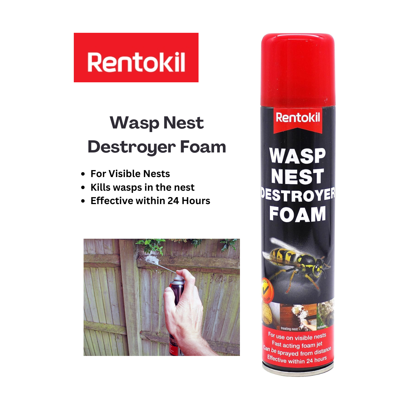 Rentokil Wasp Nest Destroyer Foam Aerosol 300ml Rentokil