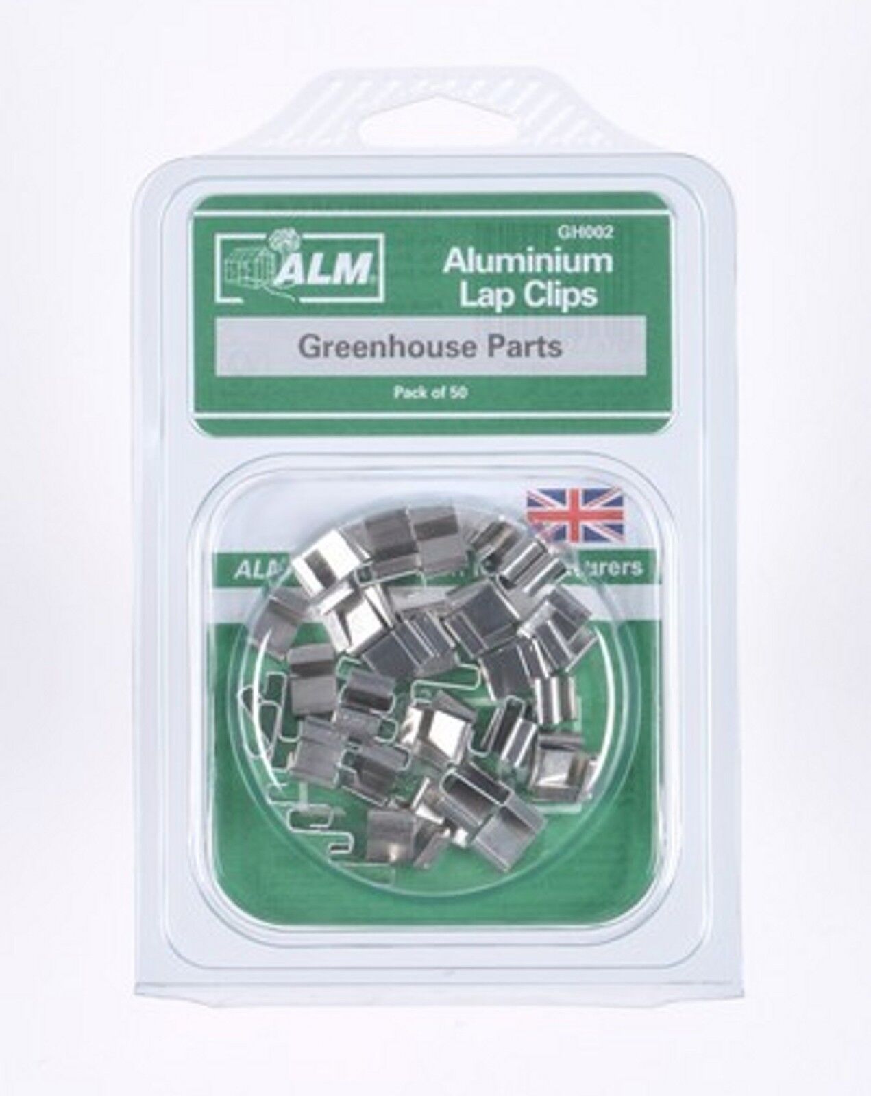 Greenhouse Aluminium Lap Clips Pack of 50 GH002