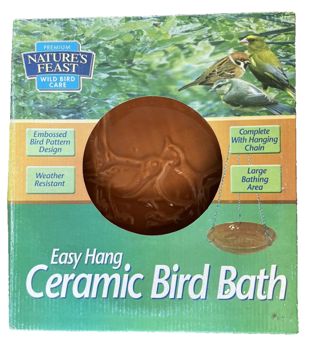 Nature's Feast Easy Hang Ceramic Bird Bath