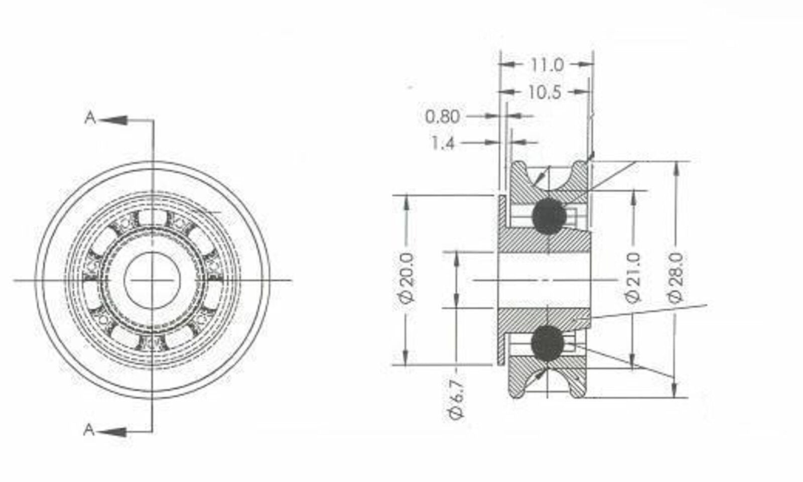 Greenhouse Sliding Door Wheel Kit Pack of 2 GH006