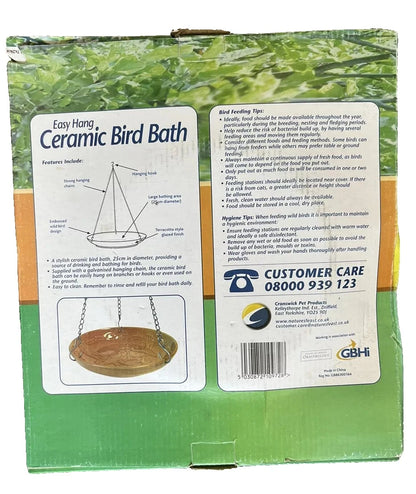 Nature's Feast Easy Hang Ceramic Bird Bath