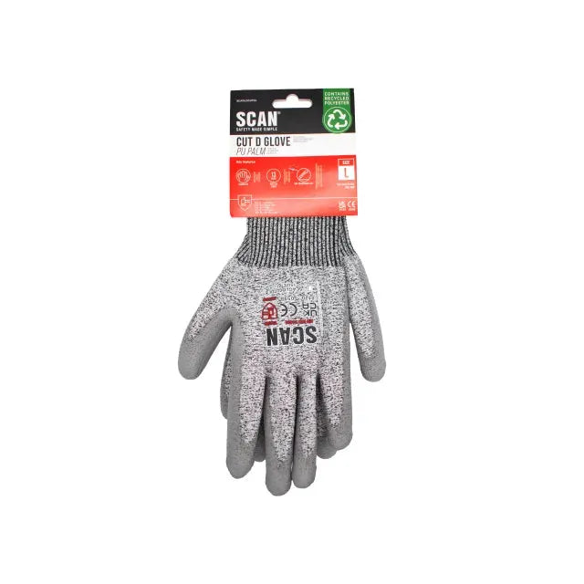 Scan PU Palm Cut D Gloves - XXL Scan