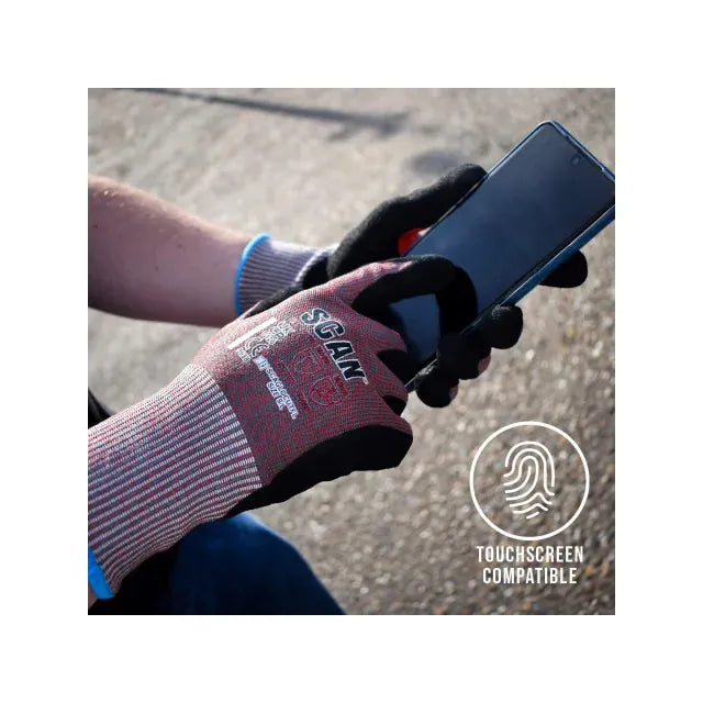 Scan Nitrile Palm Cut F Gloves - L Scan