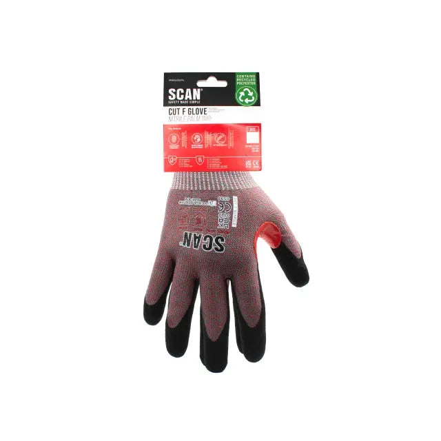 Scan Nitrile Palm Cut F Gloves - L Scan