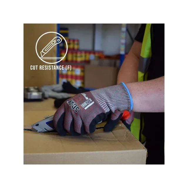 Scan Nitrile Palm Cut F Gloves - L Scan