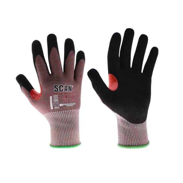 Scan Nitrile Palm Cut F Gloves - L Scan