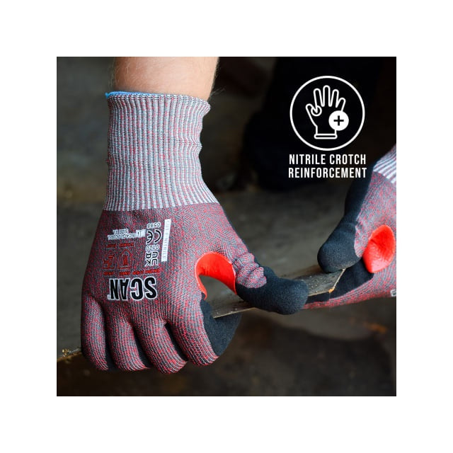 Scan Nitrile Palm Cut F Gloves - L Scan