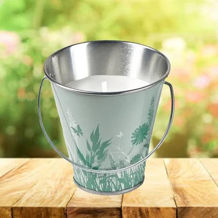 Mini Citronella Bucket Candle - Blue/Green