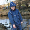 Splash Kids Waterproof Fleece Lined Jacket - Navy