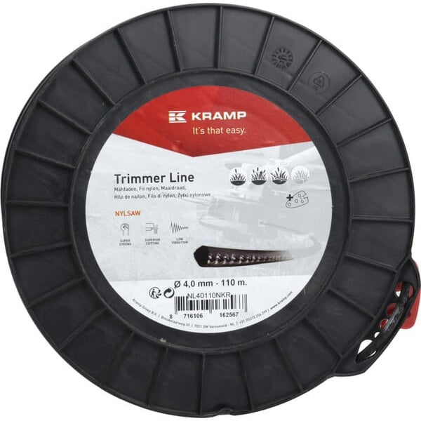 Trimmer line Ø 4mm 110m square Nylsaw black Kramp Kramp
