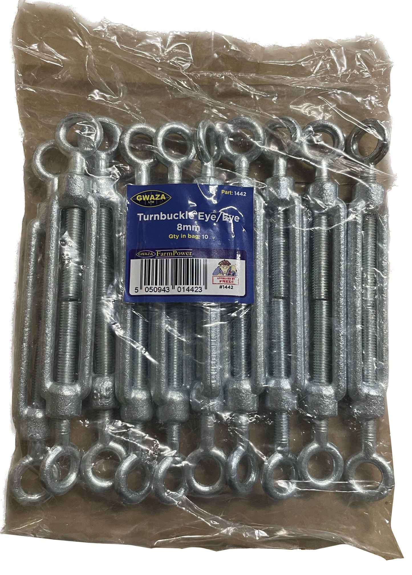 Turnbuckle Eye/Eye 8mm Galvanised (Bag of 10)