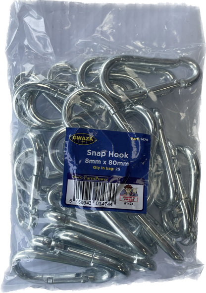 Snap Hook 8mm x 80mm (25 pcs)