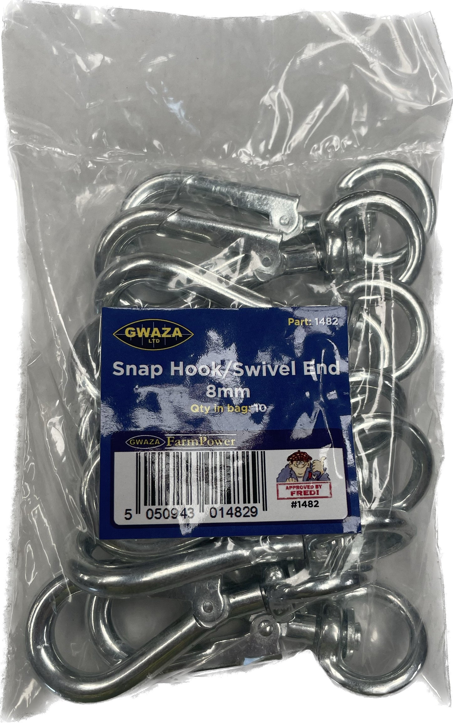 Snap Hook/Swivel End 8mm (10 pcs)