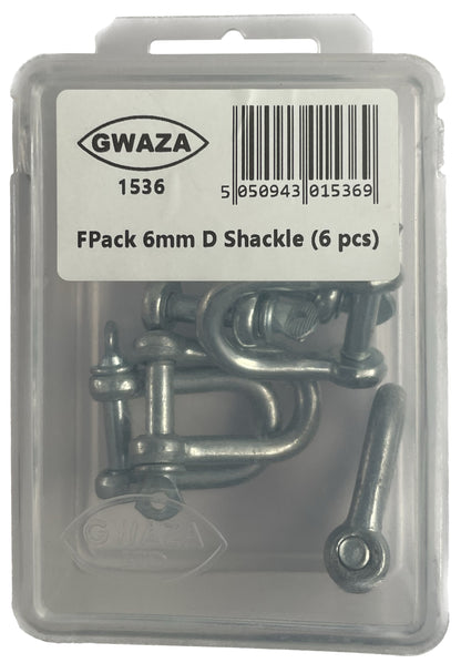 D Shackle 6mm (1/4") (6 pcs)