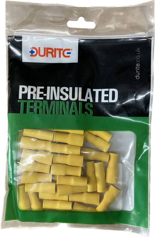 Terminal Push on Fully Insulated Yellow 6.4mm Pk50