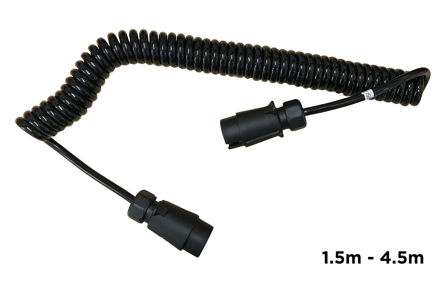 Gwaza Trailer Extension Cable - Plastic M/M 7 Pin Curly - 4m Extended