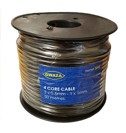 Cable 4 Core 50M  0.5mm Core , 5 Amp