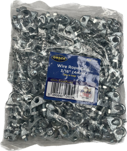 Wire Rope Grips 3/16 inch (4mm) (100 pcs)