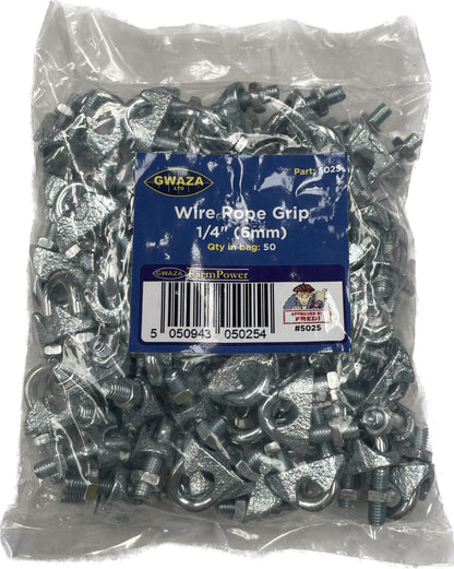 Wire Rope Grips 1/4 inch (6mm) (50 pcs)