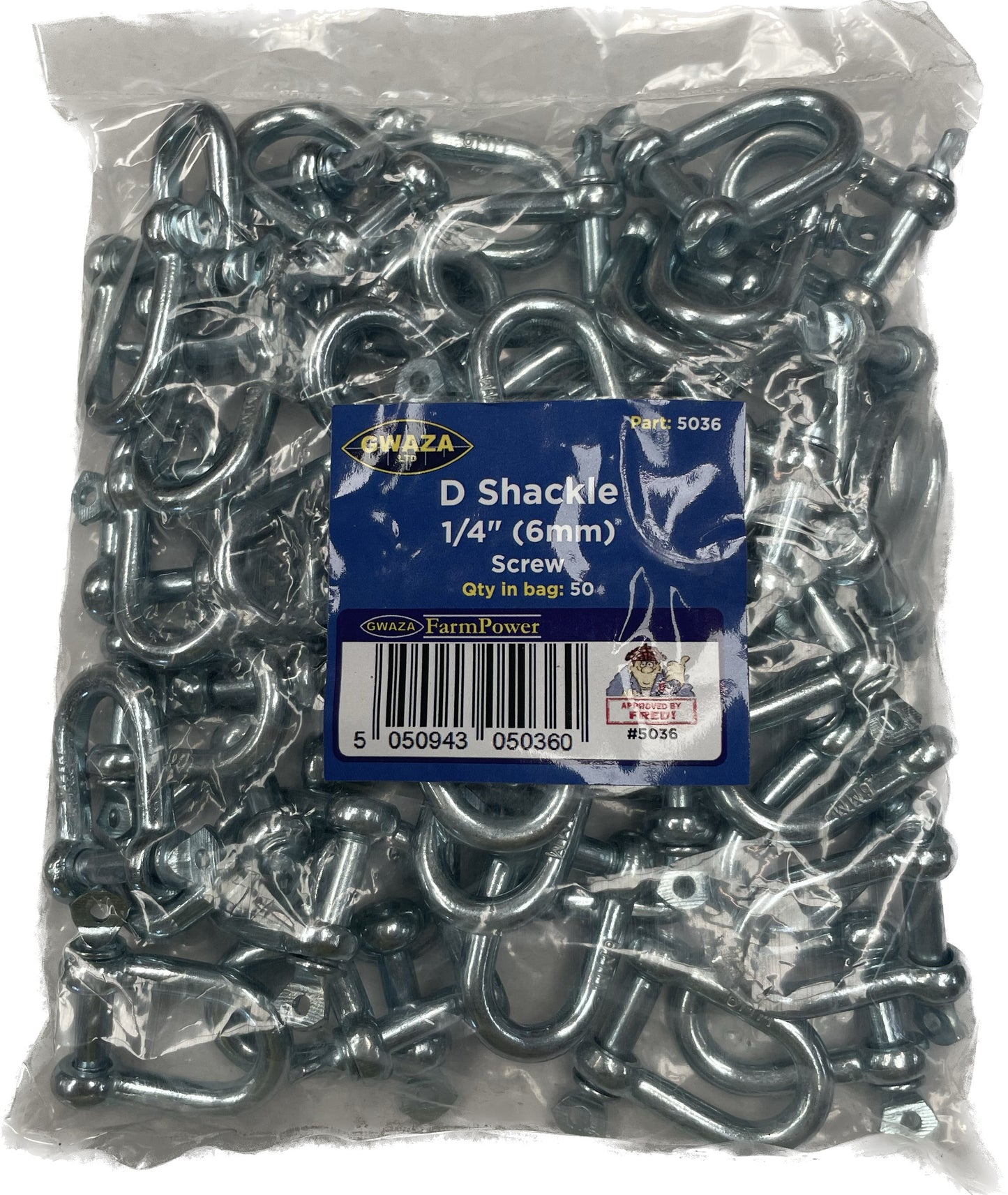 D Shackle 6mm (1/4") (50 pcs)