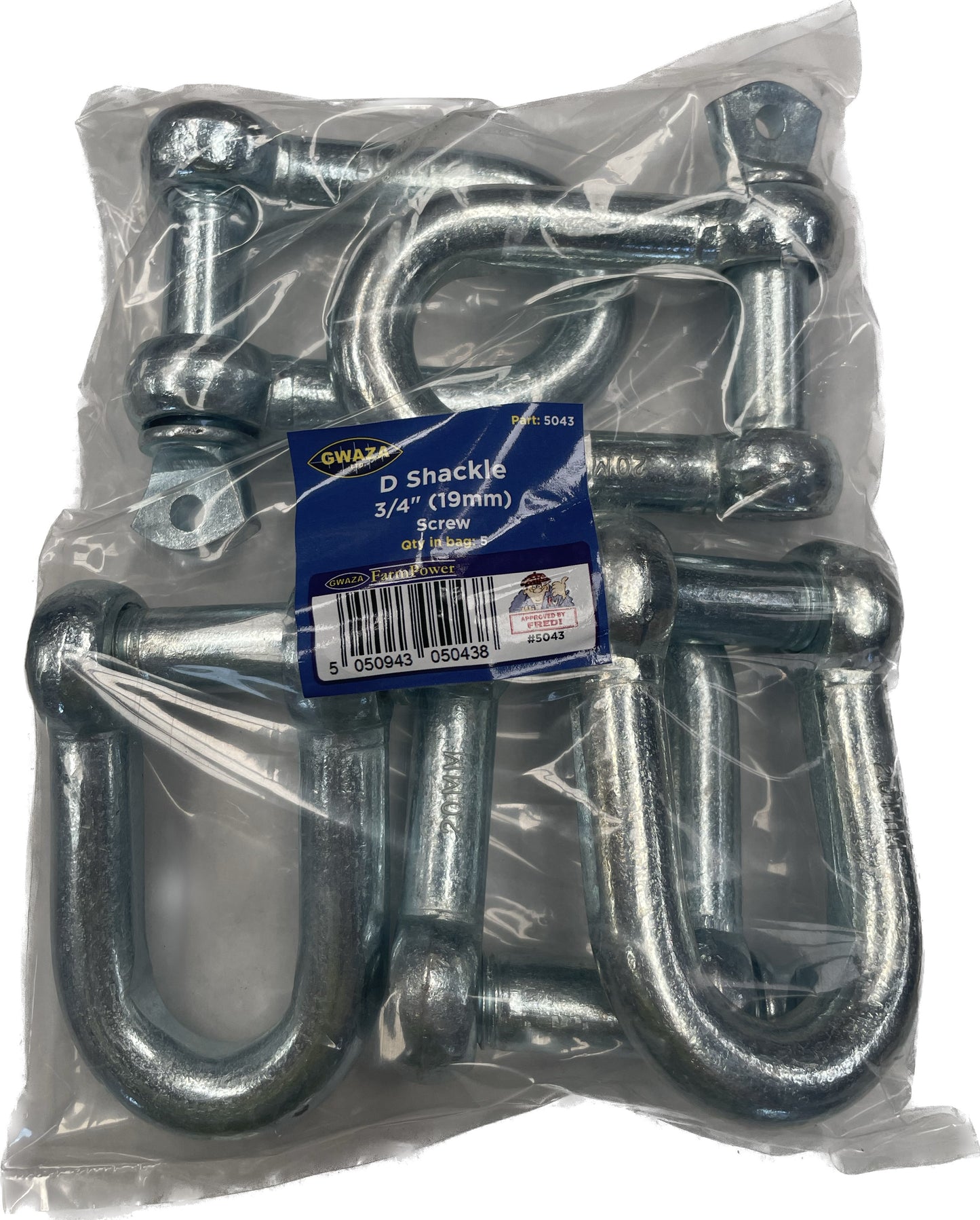 D Shackle 19mm (3/4") (5 pcs)