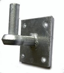 Gate Hook on Plate Galv 4 x 4 inch - 7/8" (23mm) Pin