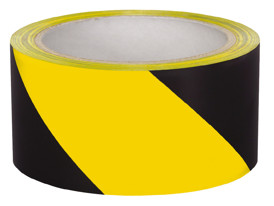 Tape Warning Black/Yellow PVC 160micx50mmx20m  C72