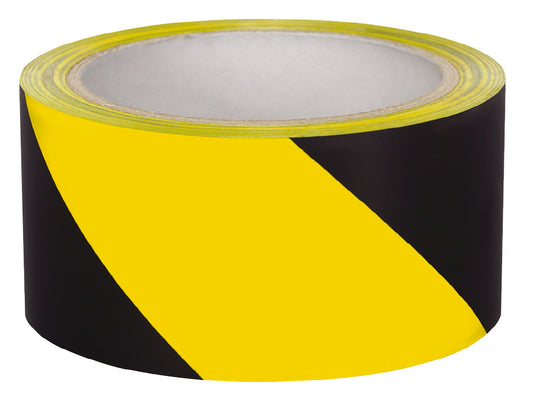 Tape Warning Black/Yellow PVC 160micx50mmx20m  C72